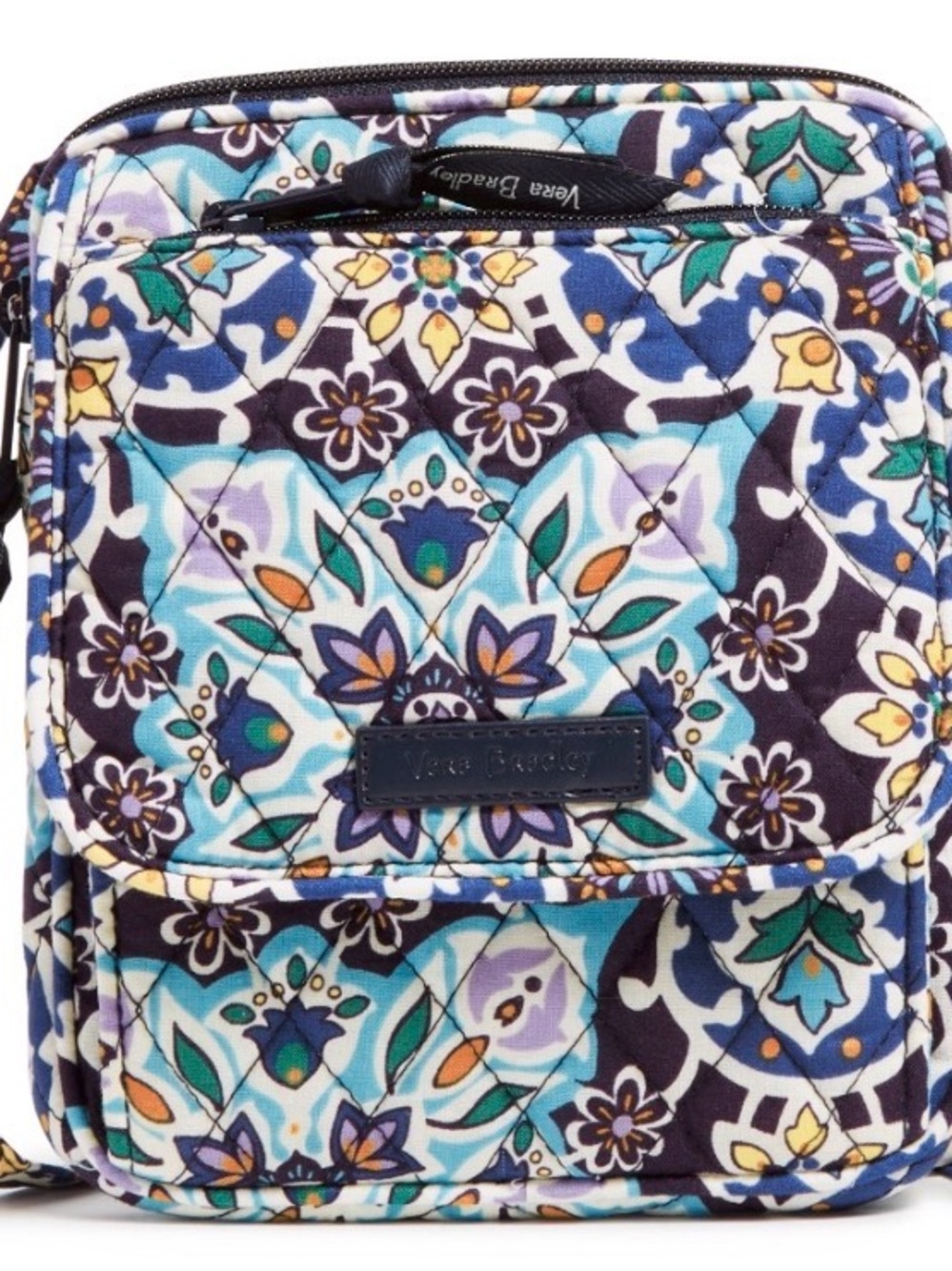 Vera Bradley Teal Navy Floral Quilted Crossbody